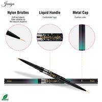 Pinceaux à ongles professionnels à double tête avec logo personnalisé et dégradé de couleurs pour salons et manucures à domicile