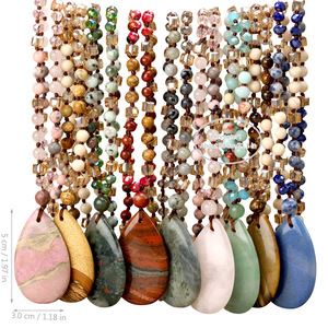 Joyería de Moda, Collares de Cuentas Coloridas, Colgantes de Bisutería, Dijes, Colgante de Gota, Collar de Cuentas de Piedra Natural - Product Image 5