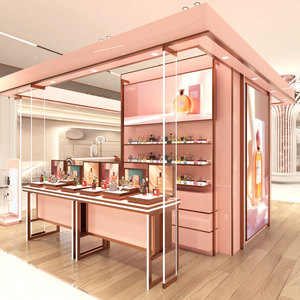 Présentoir de bouteille de parfum fantaisie pour décor de boutique arabe vitrines de magasin de cosmétiques Slatwall pour salle d'exposition de parfum - Product Image 4