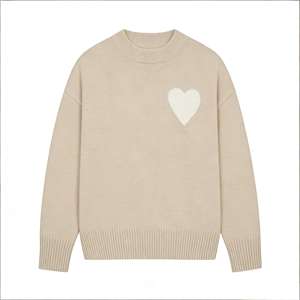 <span class=keywords><strong>Pull</strong></span> en coton respirant à col montant, rayé, motif cœur, décontracté, pour homme et femme, nouvelle collection automne-hiver - Product Image 5