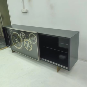 <span class=keywords><strong>Buffet</strong></span> moderne orné de pièces de rechange, en bois massif et métal, pour <span class=keywords><strong>salon</strong></span> de club privé et console de présentation de montres, décoration - Product Image 5