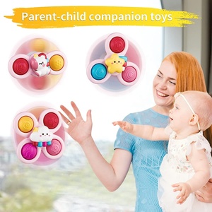 3pcs bébé ventouse spinner toys infantile toupie jouet de bain ventouse fossette sensorielle fidget jouet de filature pour l'apprentissage des tout-petits - Product Image 4