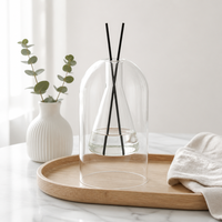 ODIS Difusor de Vidrio de 130ml, Botella de Borosilicato de Doble Capa, Vacía, para Aromaterapia, Set de Regalo para el Hogar, Recargable