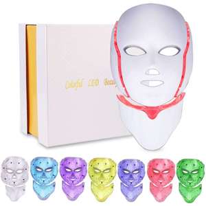 Masque facial portable LED 7 couleurs étanche pour photothérapie, écran tactile, raffermissement de la peau, soin anti-acné, appareil de beauté - Product Image 2