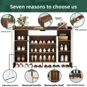 Scarpiera Multifunzionale in Acciaio per Ingresso, Corridoio, Scala, <span class=keywords><strong>Esterno</strong></span>, Balcone - Mobile Contenitore Salvaspazio - Product Image 4