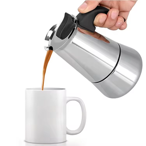 Sus 316 304 style italien luxe en acier inoxydable grand moka pot manuel portable théière - Product Image 2