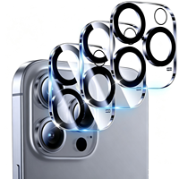 Protection d'objectif en verre trempé HD transparent pour iPhone 16 Pro Max 16 Plus 15 14 Plus 13 12 Mini 11 Pro