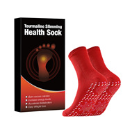 Vente en gros de chaussettes antibactériennes auto-chauffantes pour thérapie magnétique pour hommes et femmes, en tourmaline, amincissant, équipage décontracté, en nylon solide et régulier