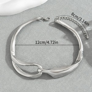 Collar geométrico de aleación de zinc en forma de U para mujer, collares de moda XL5377 - Product Image 4