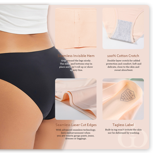 Ropa interior sin costuras con logotipo personalizado, bragas sin costuras Hipster consolidadas sin costuras de talle bajo de seda helada sin rastro <span class=keywords><strong>para</strong></span> <span class=keywords><strong>mujer</strong></span> - Product Image 3