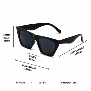 Lunettes de soleil carrées pour les voyages en plein air, la conduite, femmes et hommes, protection UV, monture en PC à bord complet, usage quotidien - Product Image 2