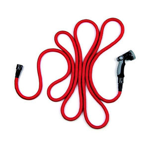 Tuyau d'arrosage extensible en bambou rouge 2,5-7,5 m avec buse de pulvérisation pour l'arrosage extérieur - Product Image 1