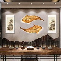 Lustre en bois personnalisé ANNO, pendentif en forme de poisson, décoration de restaurant, design américain