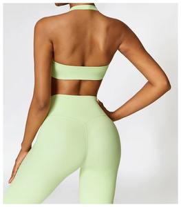 Conjunto de ropa deportiva de 2 piezas para mujer, mallas de Yoga elásticas de alta elasticidad, Top con cordón estampado, absorbe el sudor, talla grande, gimnasio, Yoga - Product Image 3