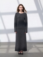 Pull en cachemire pur à 100 % pour femme, col rond, à sequins, manches longues à œillets, ourlet roulé, doux, scintillant, fin, chaud et respirant pour l'hiver