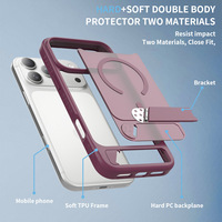 Étui magnétique pour téléphone HMJ TPU PC pour iPhone 18 Pro Max avec support intégré, protection de l'objectif surélevée, anti-rayures, emballage personnalisé avec logo