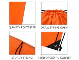 Sac à cordon personnalisé en nylon et polyester avec caractéristiques imperméables, sac à dos à cordon par sublimation pour la gym et le sport, avec logo personnalisé - Product Image 2