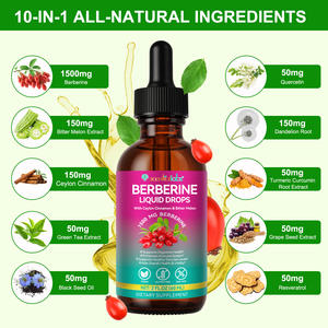 Acentiallabs 60ml Ingrédients Naturels Complément de Cannelle de Ceylan Gouttes Liquides Extrait de Courge Amère Suppléments de Berbérine - Product Image 4