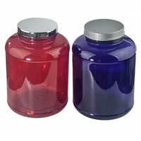 Vente en gros pot vide de récipient en poudre de protéine de lactosérum de fitness PET 3L 5L 7L bouteille en plastique à bouche sauvage pour poudre