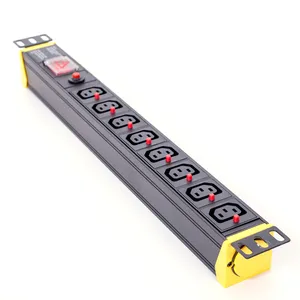 China Online Sale IEC C13 8 Way PDU Socket Switch Overload Protection Server Room PDU Socket