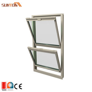 Fenêtres à guillotine modernes personnalisées, style américain, cadre en aluminium noir, double vitrage, fenêtre coulissante verticale haut-bas - Product Image 5