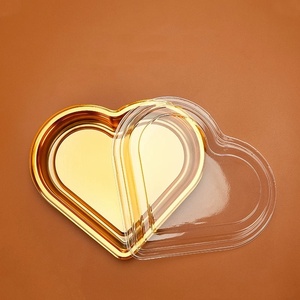 حاوية تعبئة ذهبية شفافة للاستخدام مرة واحدة على شكل قلب للحيوانات الأليفة للفراولة والسوشي والكرز للسلطة - Product Image 2