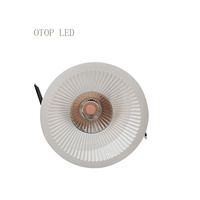 COB lampu sorot dalam ruangan, lampu sorot LED plafon bulat Anti silau, lampu Downlight aluminium untuk rumah, Hotel