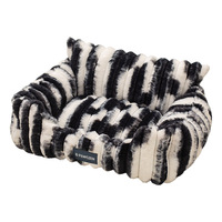Lit de canapé carré pour animaux de compagnie en polycoton à carreaux, en peluche épaisse, avec fond antidérapant, lavable, doux, pour chiens et chats de petite, moyenne et grande taille