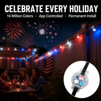 Lumières de Noël extérieures permanentes IP68, lumières ponctuelles LED à commande intelligente, éclairage sur rail de 30 mm avec contrôleur WiFi pour la décoration de la maison