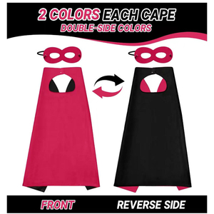 Disfraz <span class=keywords><strong>de</strong></span> Halloween fiesta 2 <span class=keywords><strong>capas</strong></span> 70*70cm OEM logo personalizado niños superhéroe <span class=keywords><strong>capas</strong></span> con logo - Product Image 6