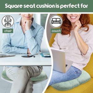 Cojín de Asiento Cuadrado Ergonómico, Tela Ligera y Duradera, Plegable y Portátil, Verde, 43x43cm, MAKE WAVES, para Viajes y Uso en el Hogar, Alivia la Presión - Product Image 5