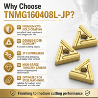 Tungsten Tnmg 160408 sisipan karbida dalam persediaan TNMG160408L-JP untuk baja