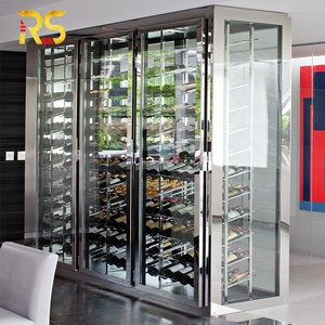 Foshan Armoire de stockage de <span class=keywords><strong>vin</strong></span> personnalisée Affichage Porte-<span class=keywords><strong>bouteille</strong></span> de <span class=keywords><strong>vin</strong></span> Restaurant Présentoir à <span class=keywords><strong>vin</strong></span> en acier inoxydable noir avec lumière - Product Image 5