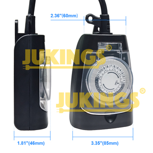 <span class=keywords><strong>Minuteur</strong></span> de machine 24h facile à utiliser 15A 125V, <span class=keywords><strong>prise</strong></span> de minuterie 5-15P à 5-15R avec cordon d'extension 16AWG de 1 pied pour usage domestique - Product Image 3