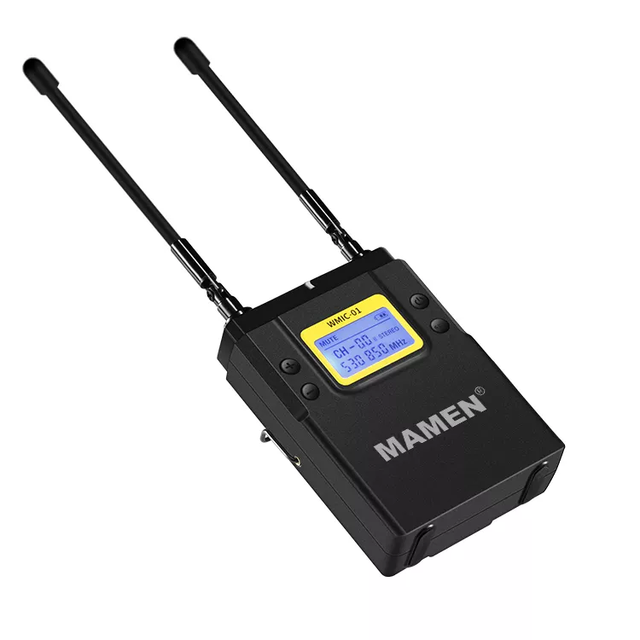 50-Channel Ultra-Compact Condenser Wireless Microphone System LCD Display Real-Time Monitoring Noise Cancelling Interviews