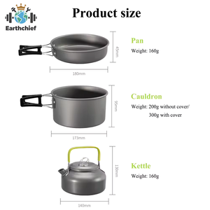 <span class=keywords><strong>Set</strong></span> da Cucina da Campeggio, Stoviglie da Viaggio, <span class=keywords><strong>Set</strong></span> da Picnic all'Aperto, Teiera per 2-3 Persone, Pentole Antiaderenti, <span class=keywords><strong>Set</strong></span> Assortiti - Product Image 2