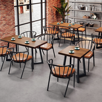 Meubles de restaurant commerciaux, ensemble table et chaises de restaurant, structure en métal industriel, mobilier de salle à manger pour café, bistrot, commerce