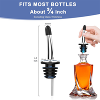 Becs Verseurs en Acier Inoxydable pour Bouteilles d'Alcool, d'Huile et de Vinaigre, avec Bouchons Anti-Poussière en Caoutchouc – Outils de Bar pour Cocktails