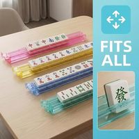 Ensemble de Mahjong Américain Premium 166 Tuiles en ABS, Résistant à l'Eau, Portable, avec Supports et Poussoirs Intégrés, Finition Frotteuse à la Main