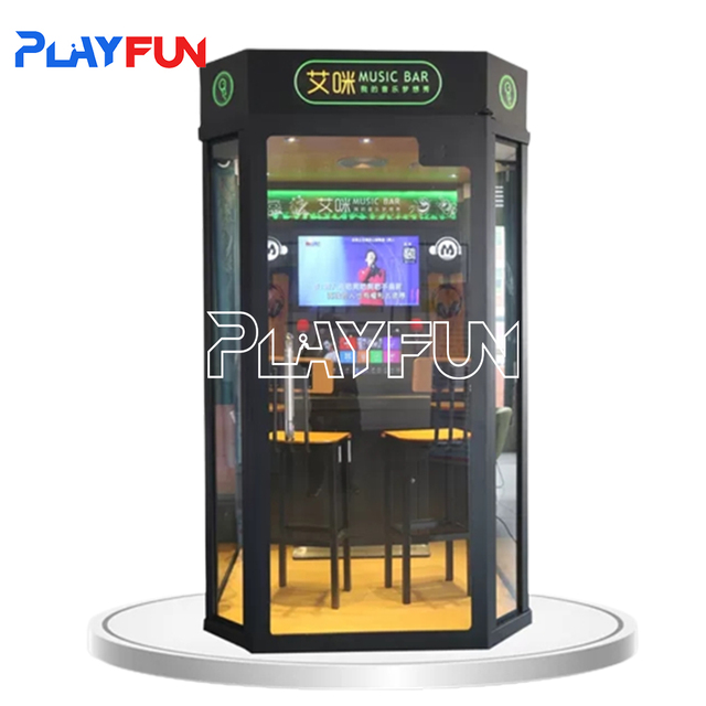 PlayFun Indoor Outdoor Coin Operated Electronic Jukebox Karaoke Singing Room Mini Ktv Game Machine Booth for Sale