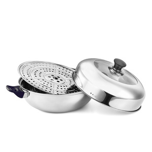 Deshilang Stainless Steel <b>Steamer</b> 2 Tier With Rack For Buns And Soup Pot Household Use - Product Image 2