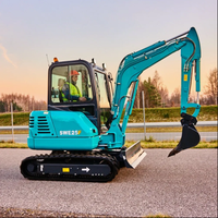 Mini-excavatrice SWE25F 2.6T de petite taille, 0.066m³, pour travaux résidentiels