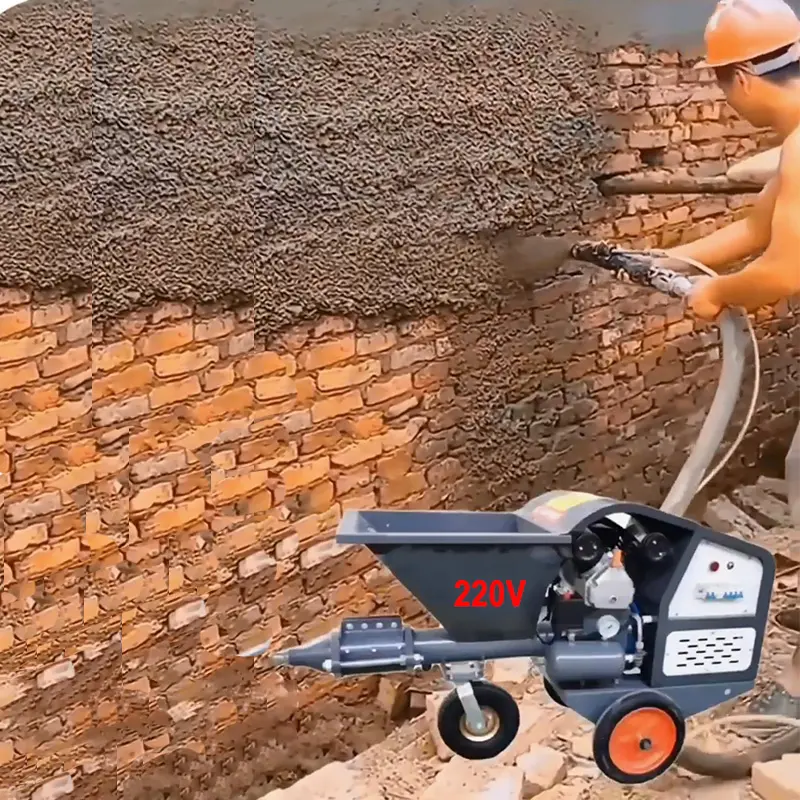 Çimento harcı püskürtme makinesi yüksek verimli tek fazlı 220v küçük proje için inşaat iş