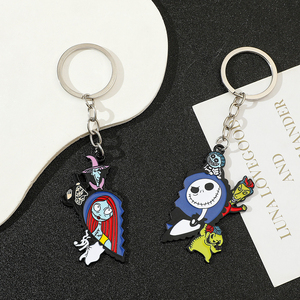 Llavero con foto digital de pesadilla navideña, llavero para coche de Halloween, aleación de zinc, ligero, hecho a mano, regalos de joyería para parejas - Product Image 3
