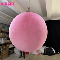 Boule suspendue en peluche rose pour la décoration d'événements de mariage, boule gonflable pour décoration suspendue, boule suspendue pour accessoires de scène