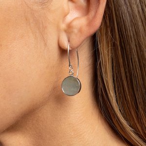 Aquamarine Drop <b>Earrings</b> 925 Sterling Silver Ear Wires Long Statement Gemstone <b>Earrings</b> Gift For Mom Wife Sister - Product Image 6