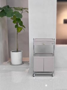 थ्री टियर ब्यूटी सैलून ट्रॉली स्टेनलेस ब्यूटी सैलून होम मेकअप टैटू लॉकर सैलून रोलिंग स्टोरेज ट्रॉली दराज के साथ - Product Image 5