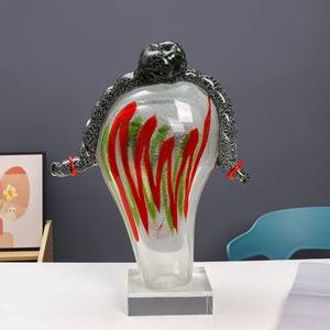 Grande statue abstraite de style <span class=keywords><strong>Picasso</strong></span>, artisanat en verre de Murano, décoration d'intérieur, art émaillé, vase tête visage, soufflé, ornements créatifs, assiette - Product Image 2