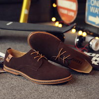Chaussures décontractées pour hommes, nouvelle collection automne, style britannique, en daim et cuir, semelle en cuir de vachette, grandes tailles, chaussures en cuir pour le commerce international