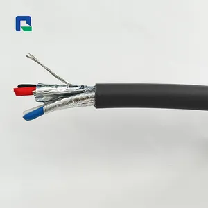 PVC/LSZH ceket ile bükümlü çift korumalı Devicenet kablosu 22/24 AWG siyah veri iletişim kablosu